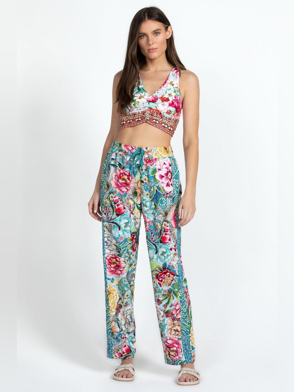 $295 JOHNNY WAS Active Prisma Straight Leg Track Pant, Size SMALL